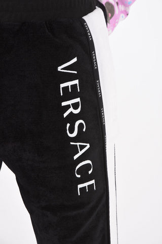 Chenille Track Pants with Embroidered Logo