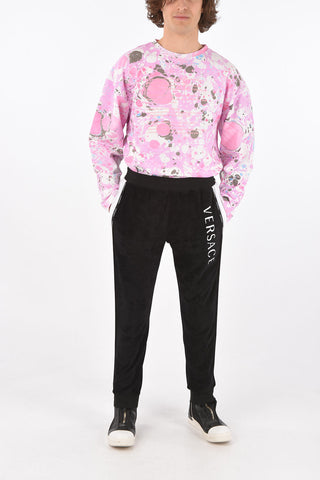 Chenille Track Pants with Embroidered Logo