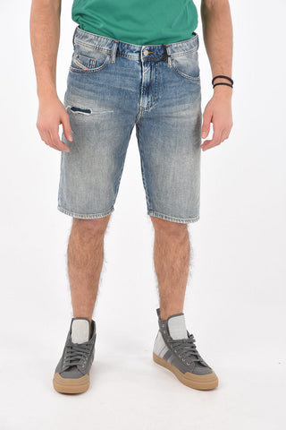 Shorts THOSHORT in Denim Stonewashed con Strappi