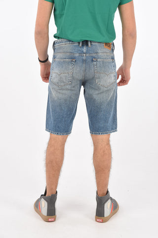 Shorts THOSHORT in Denim Stonewashed con Strappi