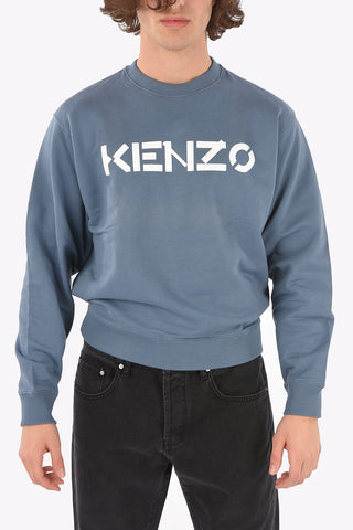 Crew Neck Printed Logo Cotton Sweatshirt