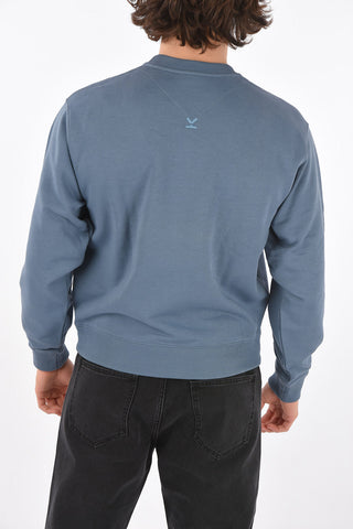 Crew Neck Printed Logo Cotton Sweatshirt