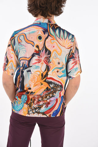 Short sleeve silk printed TURIYA shirt