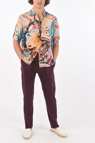 Short sleeve silk printed TURIYA shirt