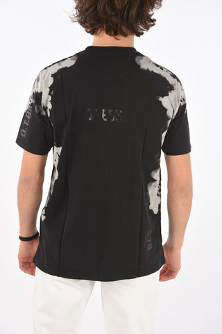 acid wash effect T-JUBIND-SLITS-A3 crew-neck t-shirt