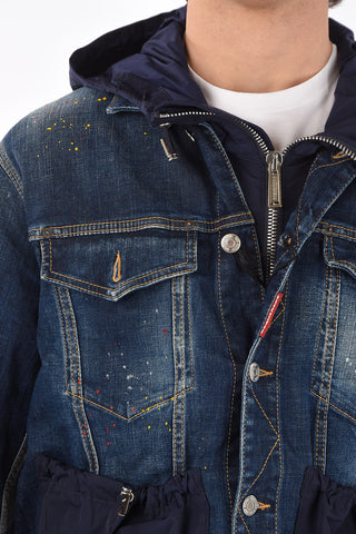 Denim Jacket with Hooded Vest