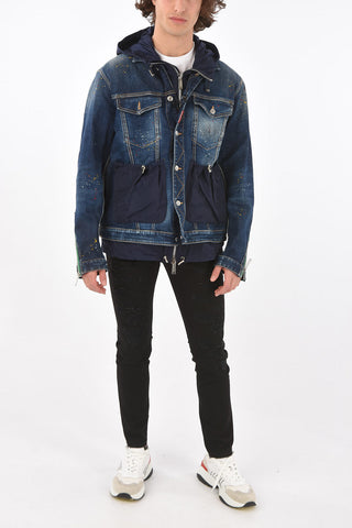 Denim Jacket with Hooded Vest
