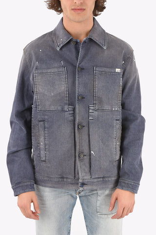 denim D-ANTONY-SP jacket with breast pockets and logo-buttons