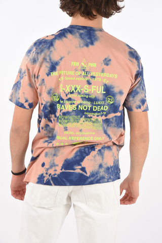 tie dye effect cottonT-JUST-SLITS-X86 crew-neck t-shirt