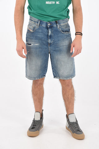 Stonewashed D-STRUKT Ripped Shorts
