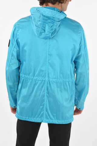 giubbotto utility in nylon con cappuccio