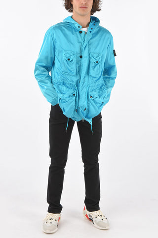 giubbotto utility in nylon con cappuccio