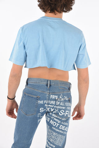 printed crop T-CROPPY crew-neck t-shirt