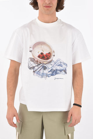 Crew Neck Printed Cotton T-Shirt