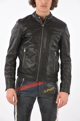 leather and fabric L-FRANKLIN jacket