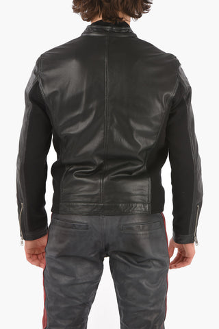 leather and fabric L-FRANKLIN jacket