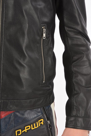 leather and fabric L-FRANKLIN jacket