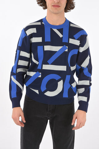 Crew Neck Monogram Fabric Sweater