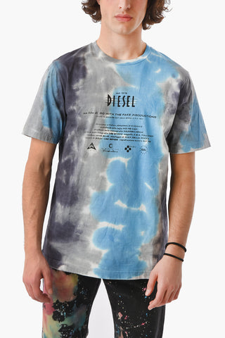 t-shirt T-JUST-E13 stampata effetto tie dye