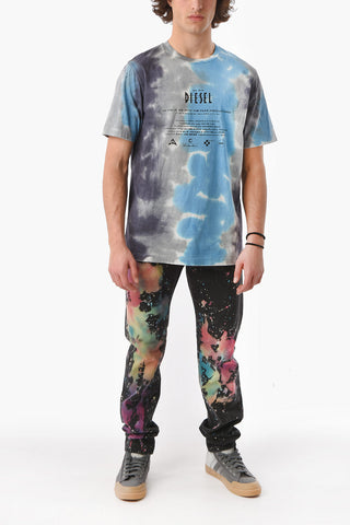 t-shirt T-JUST-E13 stampata effetto tie dye