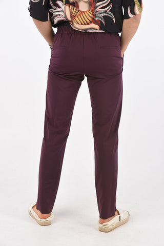Stretch nylon plain hem trousers
