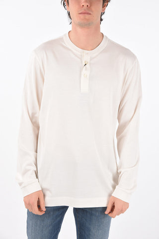 ZZEGNA cotton and silk Henley t-shirt