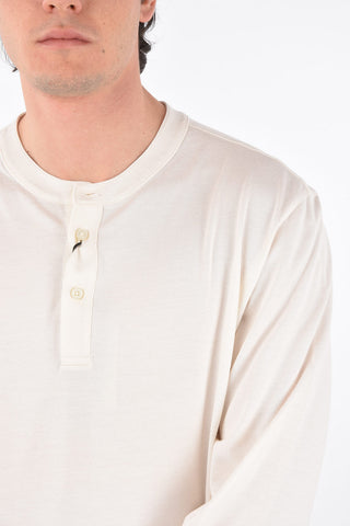 ZZEGNA cotton and silk Henley t-shirt