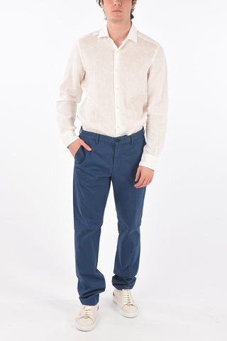 ZZEGNA stretch cotton belt loops trousers
