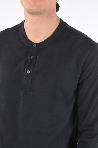 ZZEGNA silk and cotton Henley t-shirt