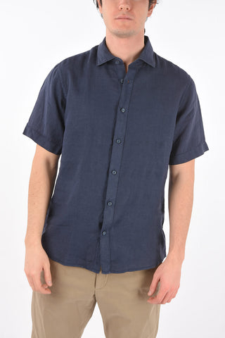 ZZEGNA flax short sleeve shirt with spread collar