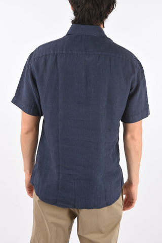 ZZEGNA flax short sleeve shirt with spread collar