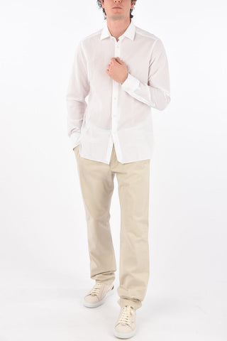 EZ TAILORING matelassé spread collar shirt