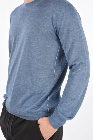EZ LUXURY maglia girocollo in seta cashmere e lino