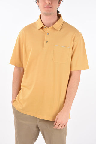 EZ LUXURY polo 3 bottoni in cotone piquè con taschino