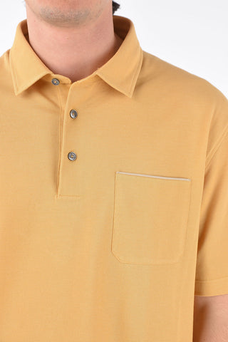 EZ LUXURY polo 3 bottoni in cotone piquè con taschino
