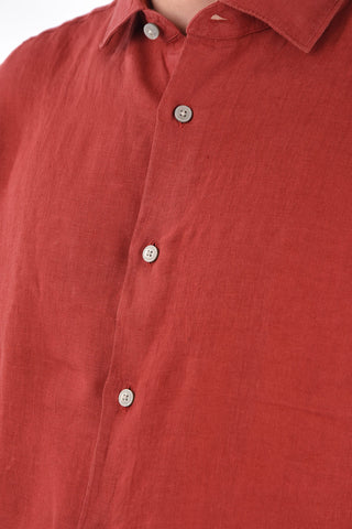 ZZEGNA flax spread collar shirt