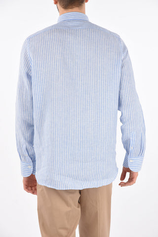 Camicia in lino ZANTE con stampa a righe