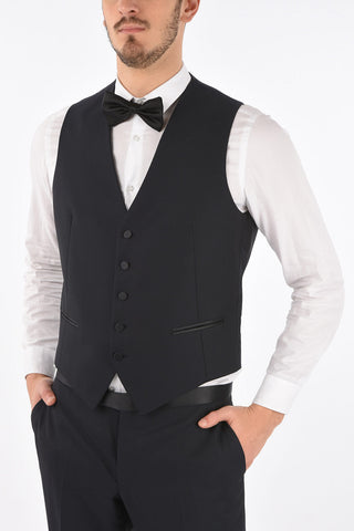 center vent peak lapel 3 piece waistcoat suit