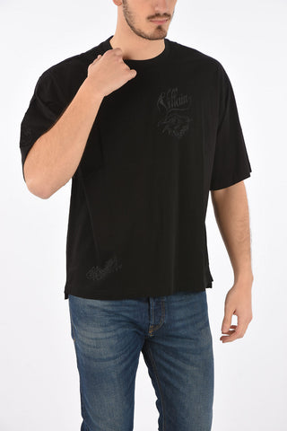 crew-neck T-DELPHI-SLITS-A1 t-shirt with print