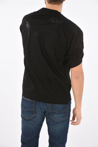 crew-neck T-DELPHI-SLITS-A1 t-shirt with print