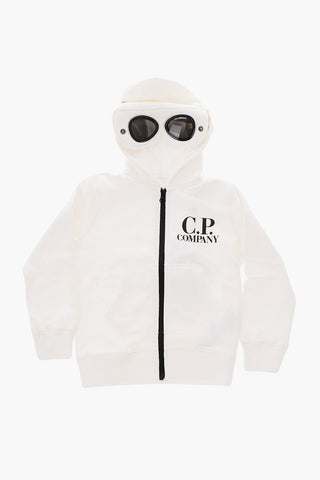 hooded goggles sweatshirt with zip closure 
