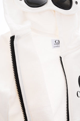hooded goggles sweatshirt with zip closure 