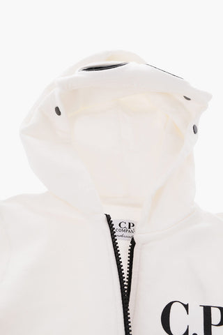 hooded goggles sweatshirt with zip closure 