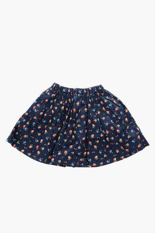 floral printed skirt with drawstring waist
