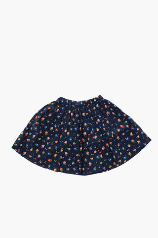floral printed skirt with drawstring waist
