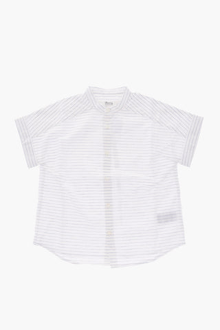 camicia a righe collo coreano 