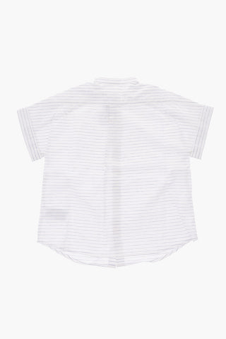 camicia a righe collo coreano 