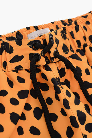 animal printed swim shorts
