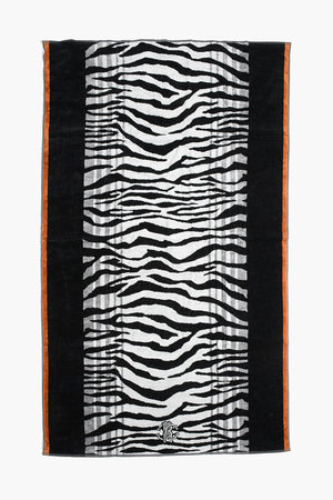 HOME 95x180cm zebra patterned sponge bath sheet
