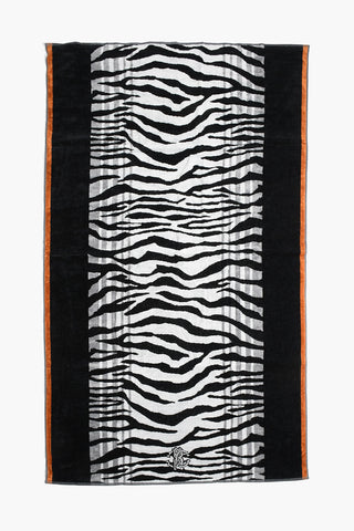HOME 95x180cm zebra patterned sponge bath sheet